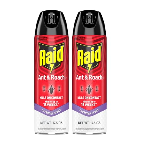 Raid Ant & Roach Killer Spray, Lavender Scent, 17.5 oz (Pack of 2)