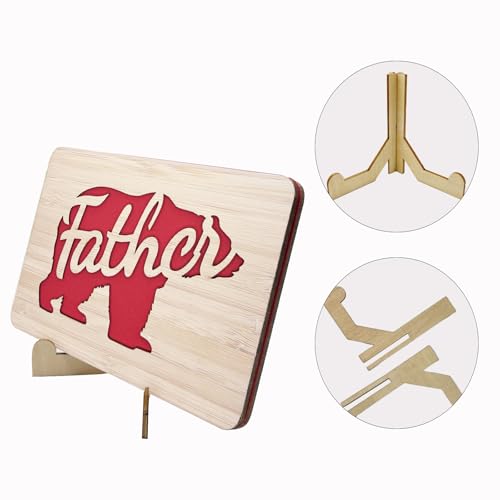 Handmade Wooden Father's Day Card with Display Stand