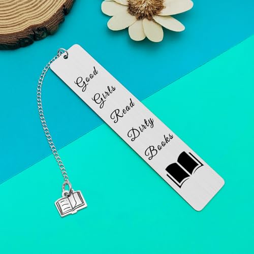 Dabihu Funny Metal Bookmark for Book Lovers and Women, Stainless Steel Bookworm Gift with Velvet Pouch