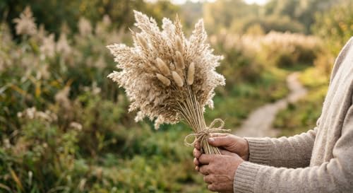 Dried Pampas Grass Bundle - 100 Stems for Boho Decor & Floral Arrangements