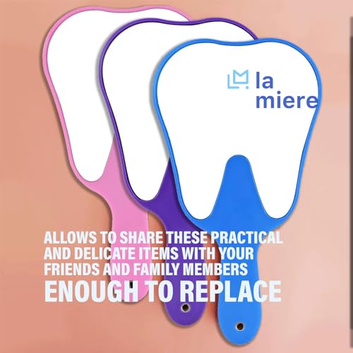 LA MIERE Tooth Shaped Handheld Dental Mirror, Purple