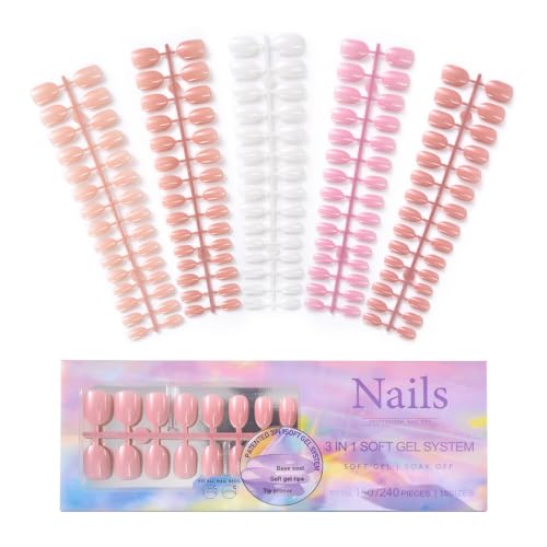 KADS 150Pcs Short Press On Nails Square Almond False Nail Set