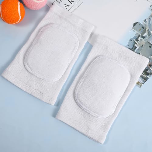 1 Pair Arm Brace Support Fitness Arm Knee Protector, Compression Breathable Elbow Pads Thick Sponge Support Breathable Compression Braces for Basketball Tennis Football Skating (White)