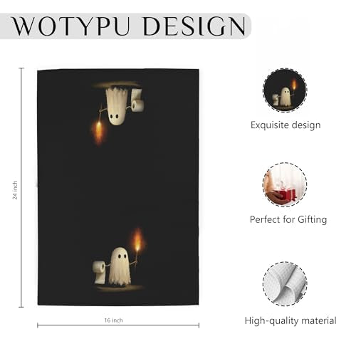 Ghost Halloween Hand Towel - 16x24 Inch Spooky Bathroom Decor