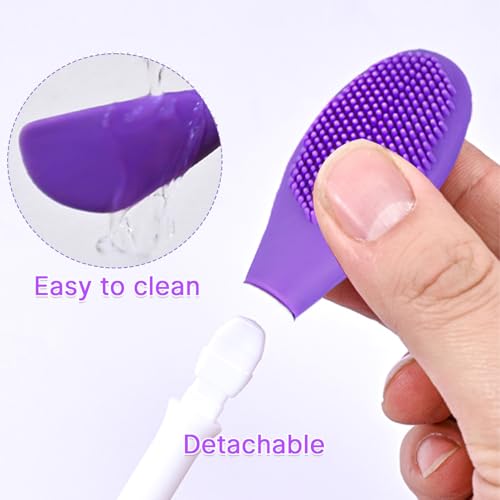 Silicone Facial Cleansing Brush and Face Mask Applicator - 2 Pcs Purple
