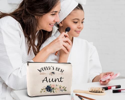 Aunt Makeup Bag Travel Cosmetic Pouch Best Gift for Auntie