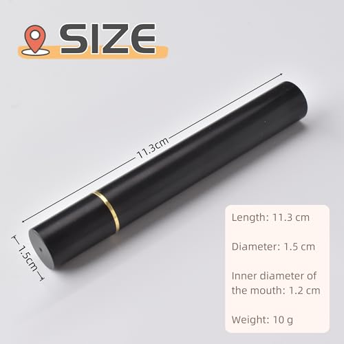 Airtight Black ABS Incense Storage Tube - 4.4/8.8 Inch Holder