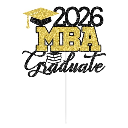 MBA Graduation Cake Topper 2026 - Congrats Grad Decoration