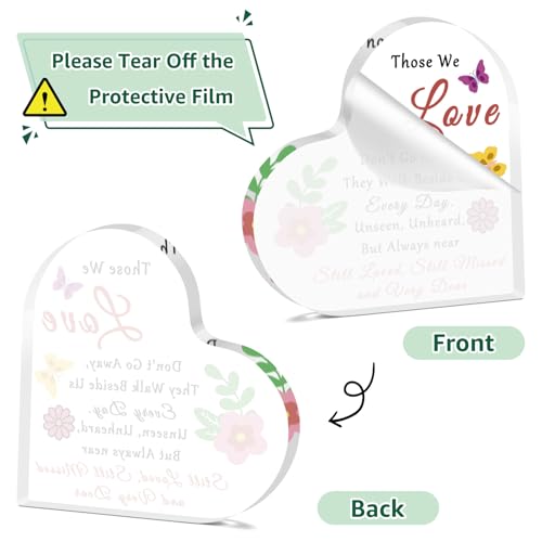 Heart-Shaped Memorial Acrylic Desk Sign for Sympathy Gifts