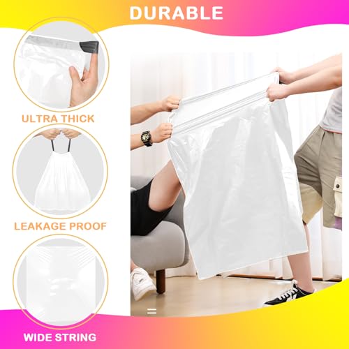Homifest 2.6 Gallon Drawstring Trash Bags - 40 Count Tear-Resistant Liners