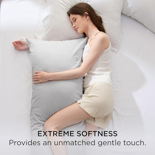 Bedsure Body Pillowcase, Light Grey, 20" x 54", Rayon from Bamboo