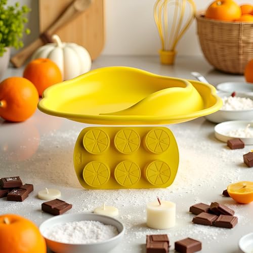 3D Lemon Silicone Mold for Baking and Candy Making - Yellow Fruit Shape