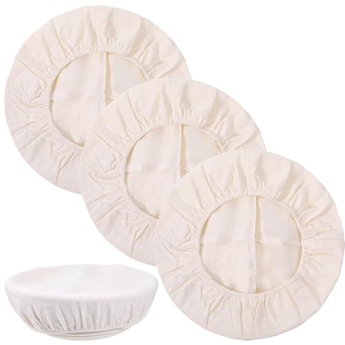Reusable Cotton Bread Proofing Covers - 3 Pack for Sourdough Fermentation