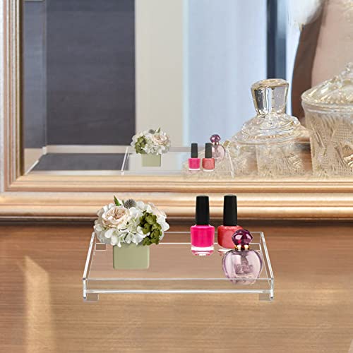 Medium Acrylic Clear Vanity Tray Organizer 9.6" x 5.9"