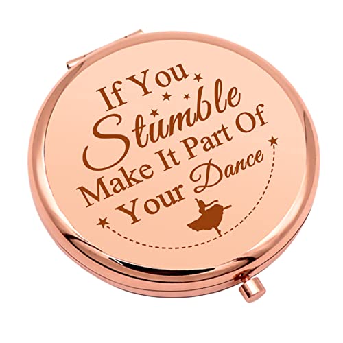Compact Makeup Mirror with Dance Motivational Quote for Dancers