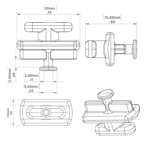 On-Q Ratchet Keyhole Post Clip Set - Secure Device Mounting, Red
