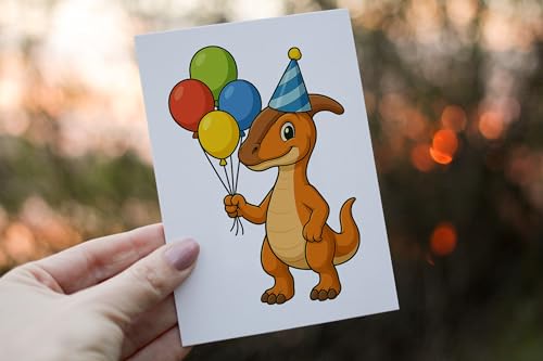 Parasaurolophus Dinosaur Birthday Card - Funny Sarcastic Greeting