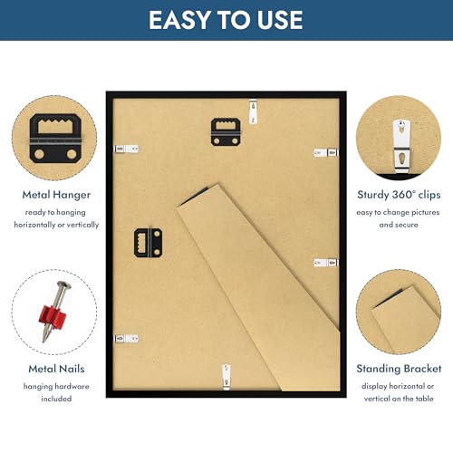 Hongkee Black 8.5x11 Picture Frame for Document & Certificate Display