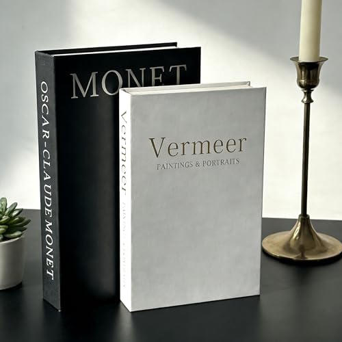Decorative Fake Books Set of 2 - Modern Black & White Faux Books (A)
