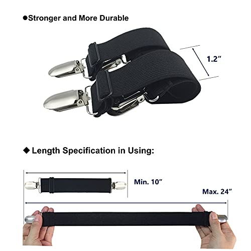 RayTour Black Bed Sheet Holder Straps - Fitted Sheet Clips & Fasteners