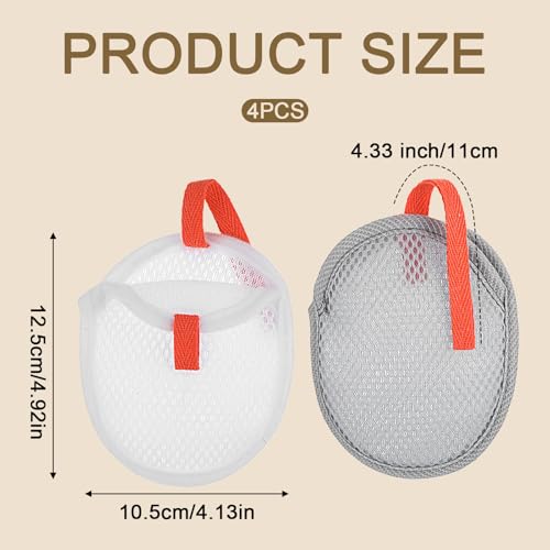 Mesh Soap Saver Bags 4-Pack, Exfoliating Bar Soap Pouch with Drawstring