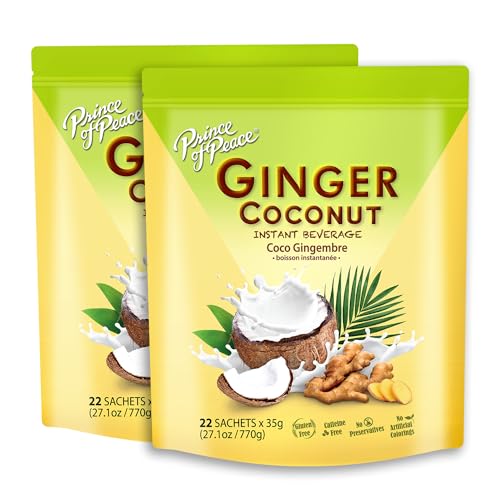 Prince of Peace Ginger Coconut Instant Beverage Mix, 22 Sachets (27.1 oz)
