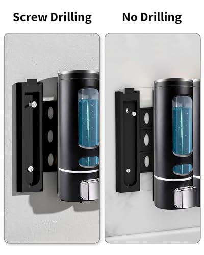 400ML WUKUR No Drill Shower Shampoo & Conditioner Dispenser - Black