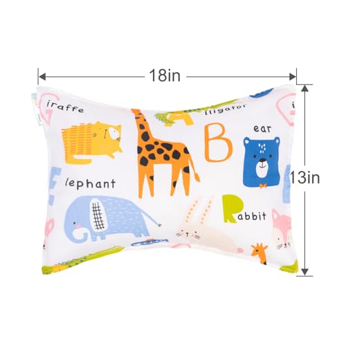 ALVABABY Toddler Pillowcases 100% Cotton - 2 Pack for 13x18" & 12x16" Pillows