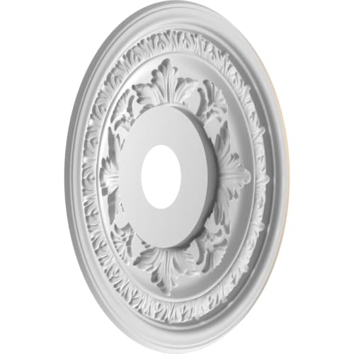 Ekena Millwork 19-inch OD Satin Smokey Beige Ceiling Medallion for Canopies
