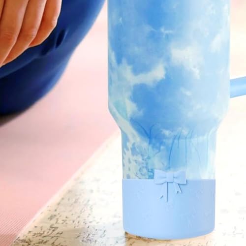 Silicone Boot for Stanley Cup with 3D Bow Anti-Slip Protector White
