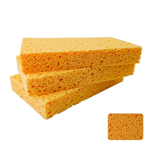 Eco-Friendly Cellulose Kitchen Sponges (Pack of 3) - 6x3.6x0.9 Inch