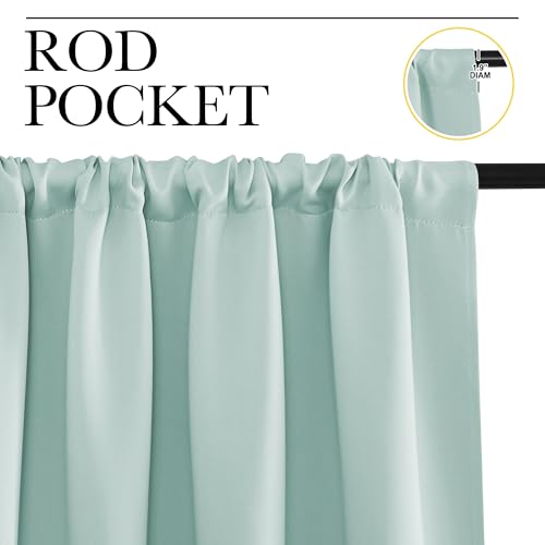 NICETOWN Aqua Blue Blackout Curtains - 52" x 63" (Set of 2)