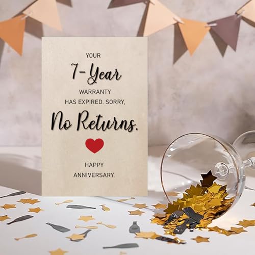 Funny 7th Anniversary Card for Husband & Wife - Humor Gift