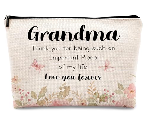 Pink Floral Grandma Makeup Bag Travel Toiletry Pouch Gift