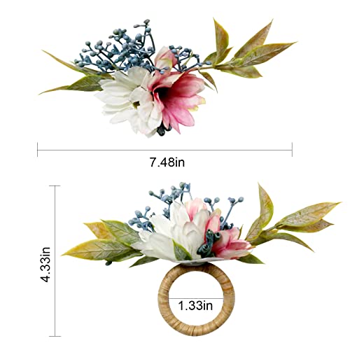 Natural-Inspired Sunflower Napkin Rings Set of 4 Handmade Christmas Table Decor