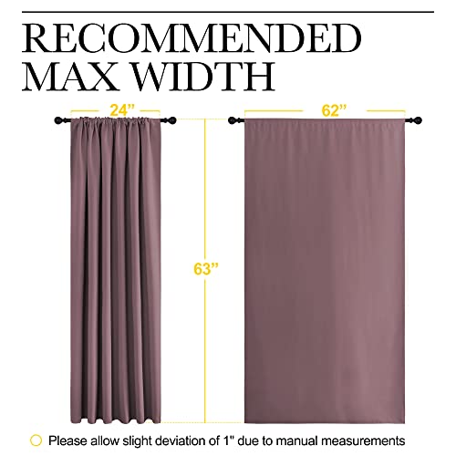 NICETOWN Blackout Curtains, Rod Pocket Thermal Drapes - Dry Rose, 62x63 In