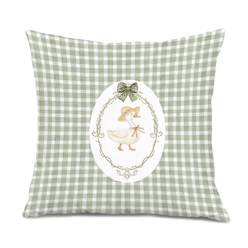 Sage Green Buffalo Plaid Pillow Covers 18x18 - Cozy Flannelette Decor