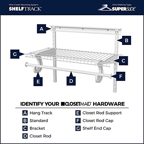ClosetMaid ShelfTrack Locking Shelf Bracket for 16" Wire Shelving