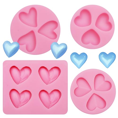 Heart-Shaped Silicone Chocolate Molds Set - 4-Piece, Easy Release