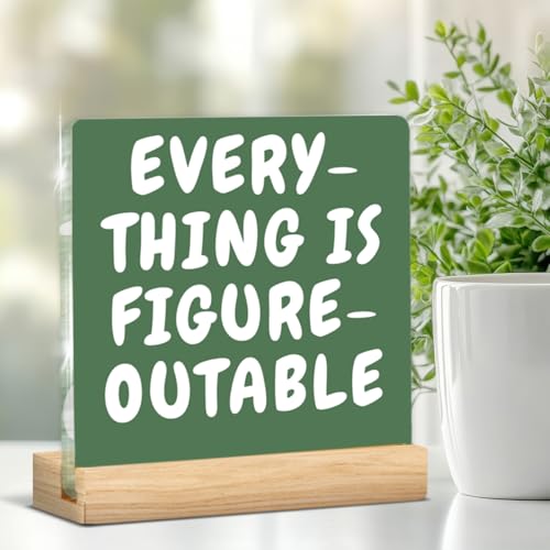 Sage Green Inspirational Desk Sign | 4x4 Acrylic Motivational Decor