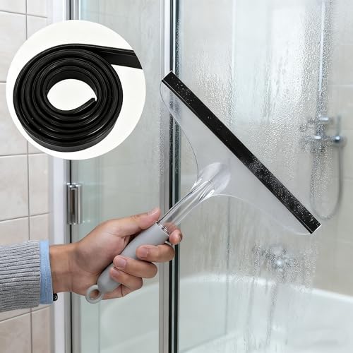 Silicone Squeegee Replacement Blades – 4 Rolls, Streak-Free Cleaning
