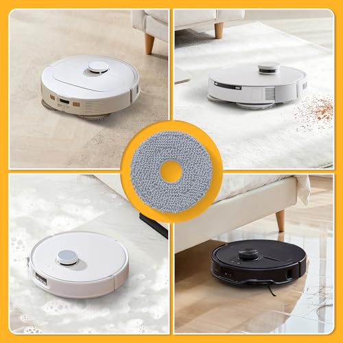 LOVECO 8-Pack Mop Pads for Roborock Qrevo Robot Vacuum | Washable Microfiber