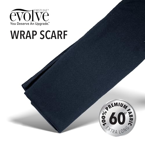 Evolve Black Wrap Scarf - Lightweight Anti-Frizz Hair & Fashion Accessory