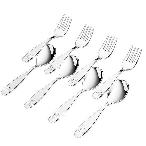 8-Piece Kids Stainless Steel Utensil Set with Cute Designs