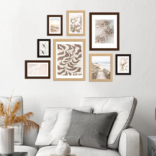 Hongkee 6x9 Picture Frame, Natural Oak Wood with Tempered Glass Front
