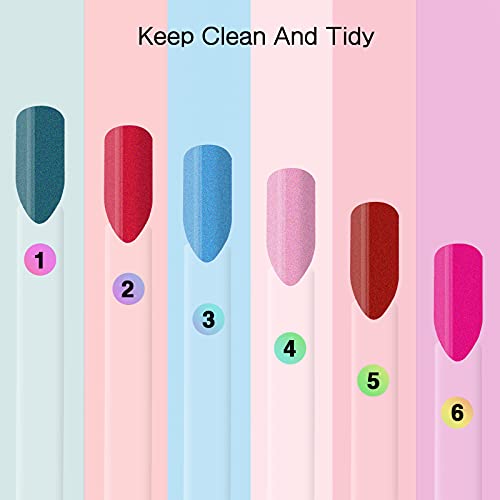 UPZIGS Nail Swatch Sticks with Ring and Number Stickers - 100 Pcs Transparent Fan Practice Tips