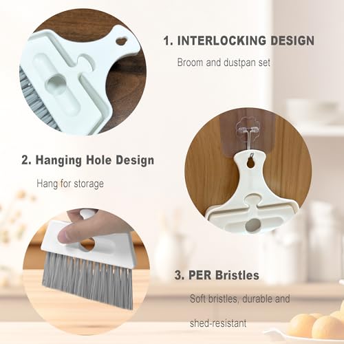 NBGYTECH Mini Broom and Dustpan Set for Easy Cleaning