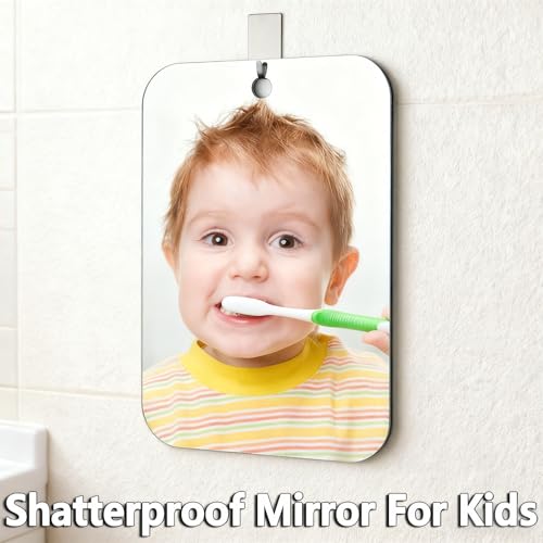 Fogless Shower Mirror for Shaving - Shatterproof Detachable 8"x6" Mirror