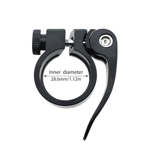 28.6mm Diameter Mountain Road Bike Part Bicycle Seatpost Clamp Black Aluminium Bicycle Quick Release Seat Clamp Suitable for 25.4mm Seatposts