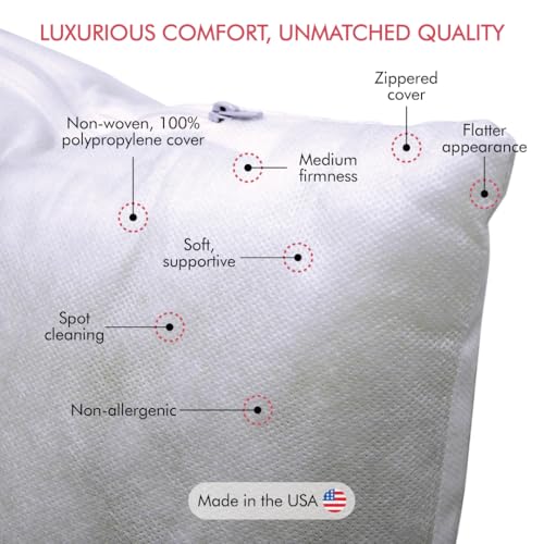 Fairfield Poly-Fil Basic Pillow Inserts - 12" x 16" Decorative Pillows